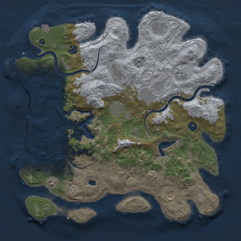 Rust Map: Procedural Map, Size: 4000, Seed: 26170, 15 Monuments