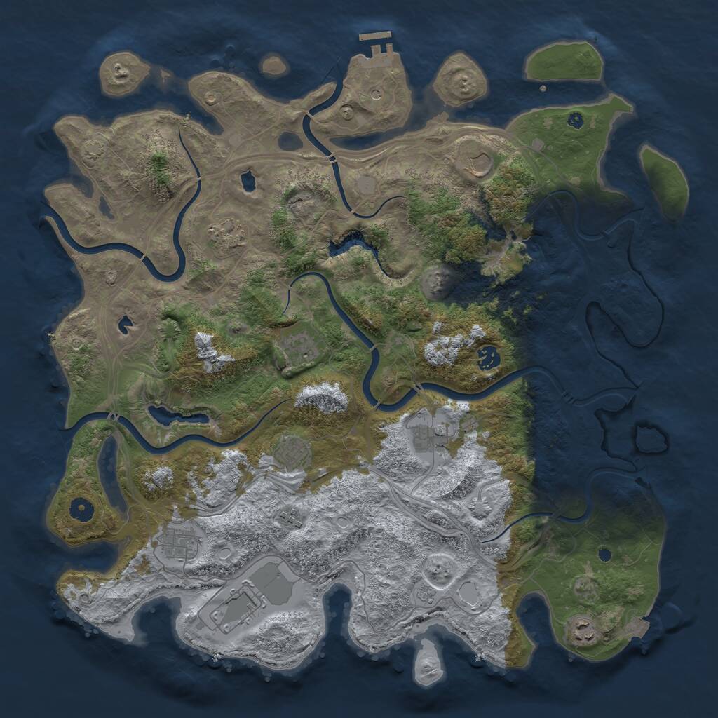 Rust Map: Procedural Map, Size: 4500, Seed: 331133231, 15 Monuments