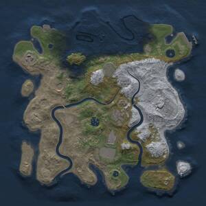 Thumbnail Rust Map: Procedural Map, Size: 3500, Seed: 540495681, 15 Monuments