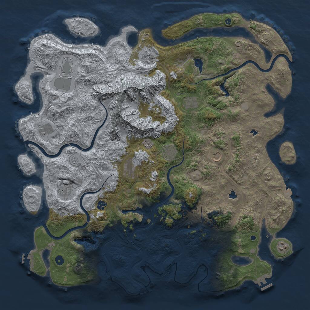 Rust Map: Procedural Map, Size: 5000, Seed: 88665331, 17 Monuments