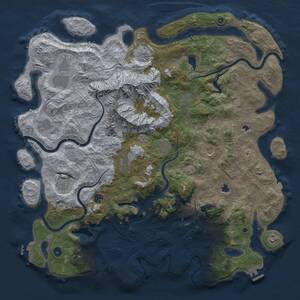 Thumbnail Rust Map: Procedural Map, Size: 5000, Seed: 88665331, 17 Monuments