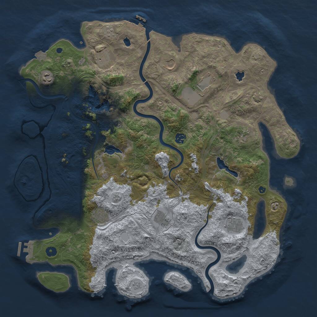 Rust Map: Procedural Map, Size: 4500, Seed: 1864687465, 16 Monuments