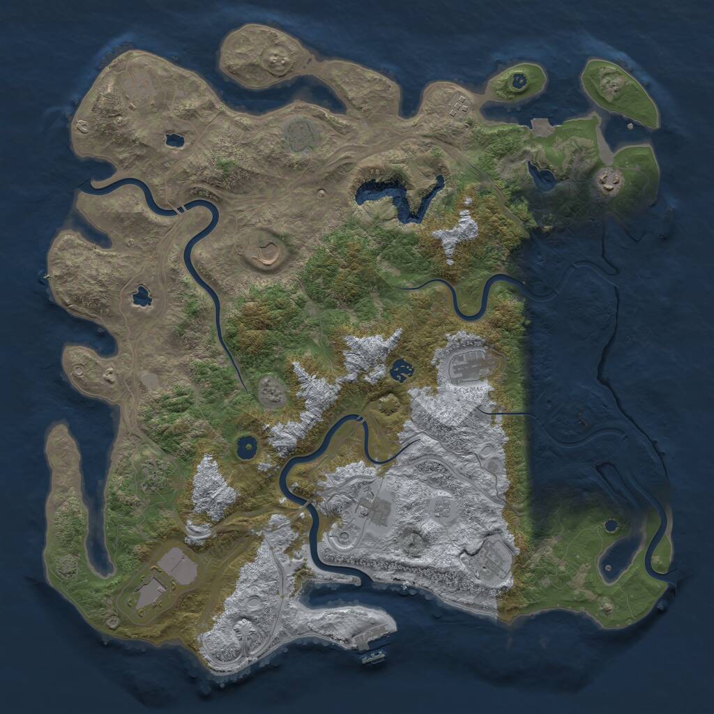 Rust Map: Procedural Map, Size: 4800, Seed: 2101352918, 17 Monuments