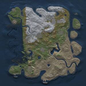Thumbnail Rust Map: Procedural Map, Size: 4000, Seed: 1751276723, 16 Monuments