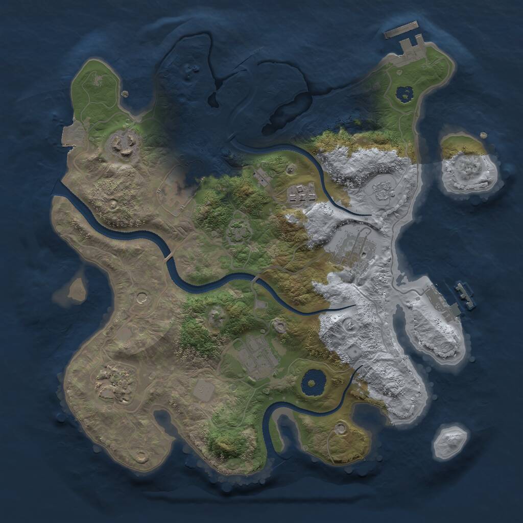 Rust Map: Procedural Map, Size: 3000, Seed: 506859058, 12 Monuments