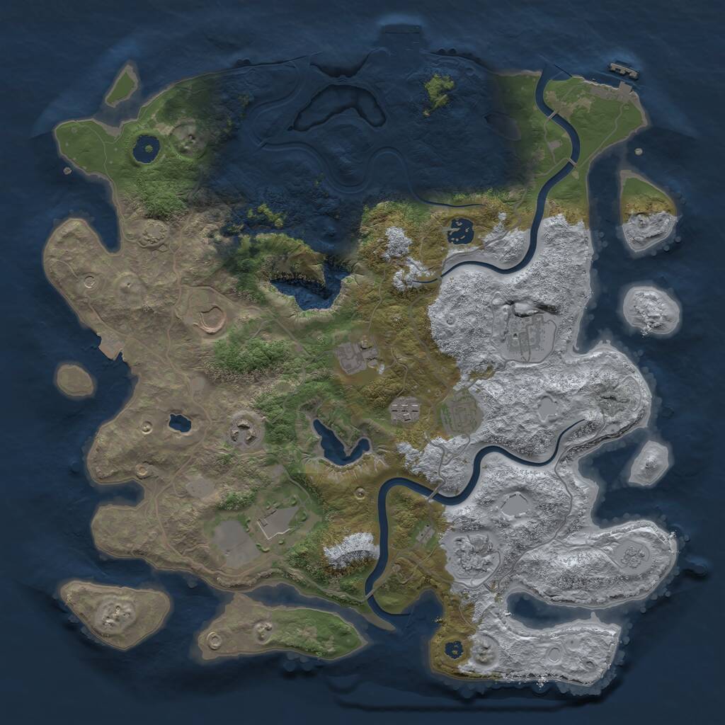 Rust Map: Procedural Map, Size: 4000, Seed: 2027841406, 15 Monuments
