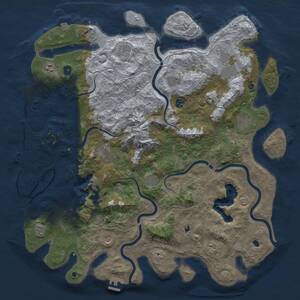 Thumbnail Rust Map: Procedural Map, Size: 5000, Seed: 266574899, 17 Monuments