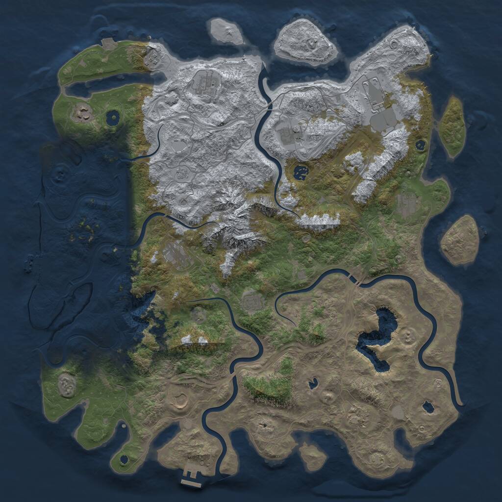 Rust Map: Procedural Map, Size: 5000, Seed: 266574899, 17 Monuments