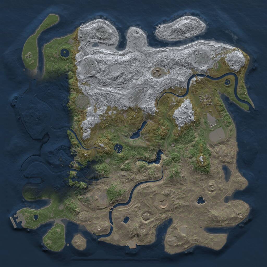 Rust Map: Procedural Map, Size: 4500, Seed: 520995952, 17 Monuments