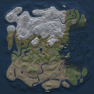Thumbnail Rust Map: Procedural Map, Size: 4500, Seed: 1116398402, 17 Monuments