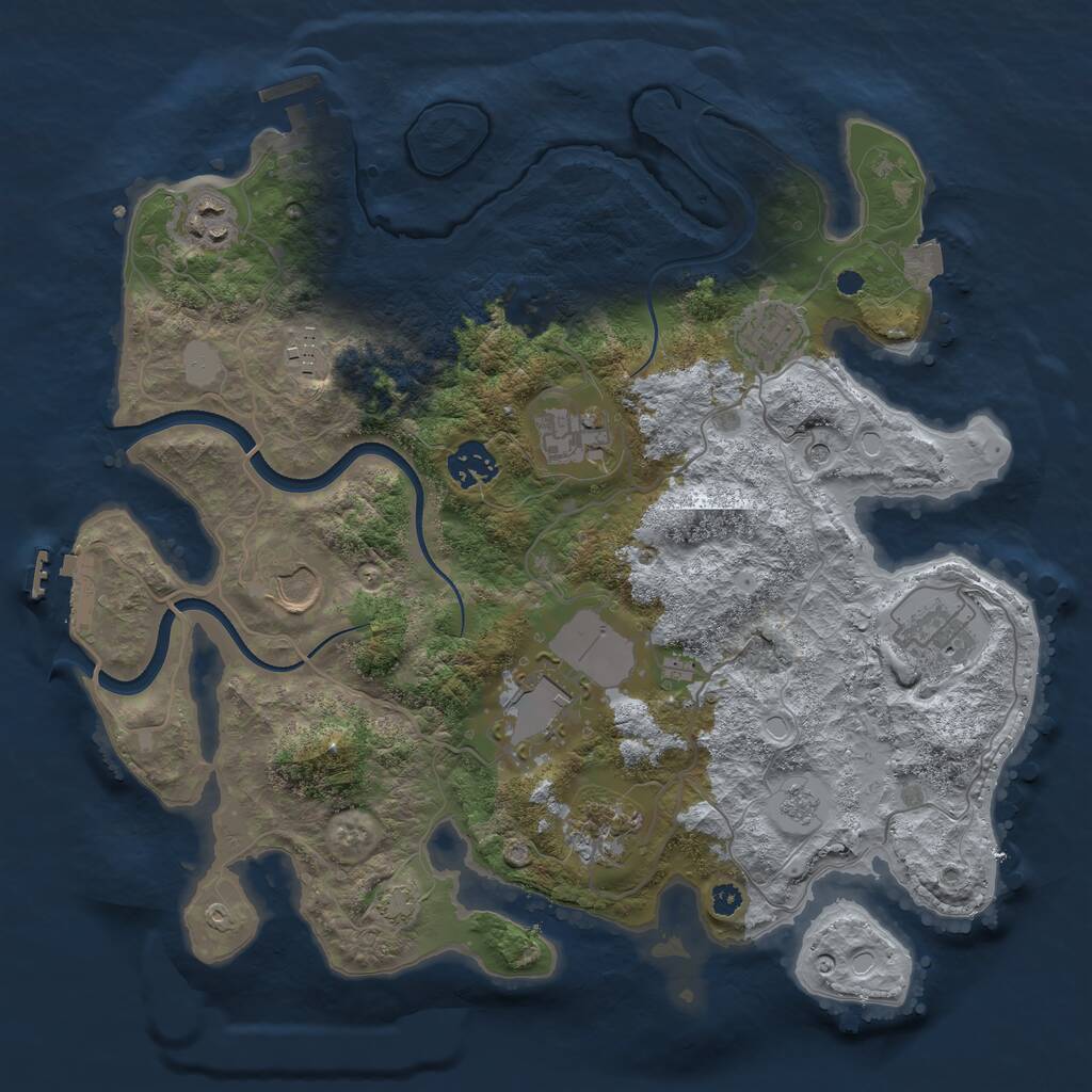 Rust Map: Procedural Map, Size: 3500, Seed: 1425446085, 15 Monuments