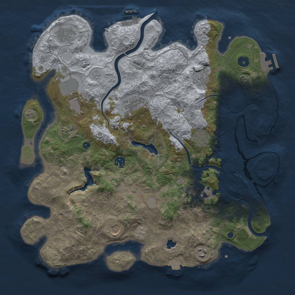Rust Map: Procedural Map, Size: 4000, Seed: 21190158, 17 Monuments