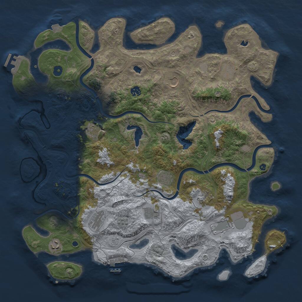 Rust Map: Procedural Map, Size: 4500, Seed: 1798910311, 17 Monuments