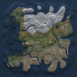 Thumbnail Rust Map: Procedural Map, Size: 3500, Seed: 1665745620, 13 Monuments