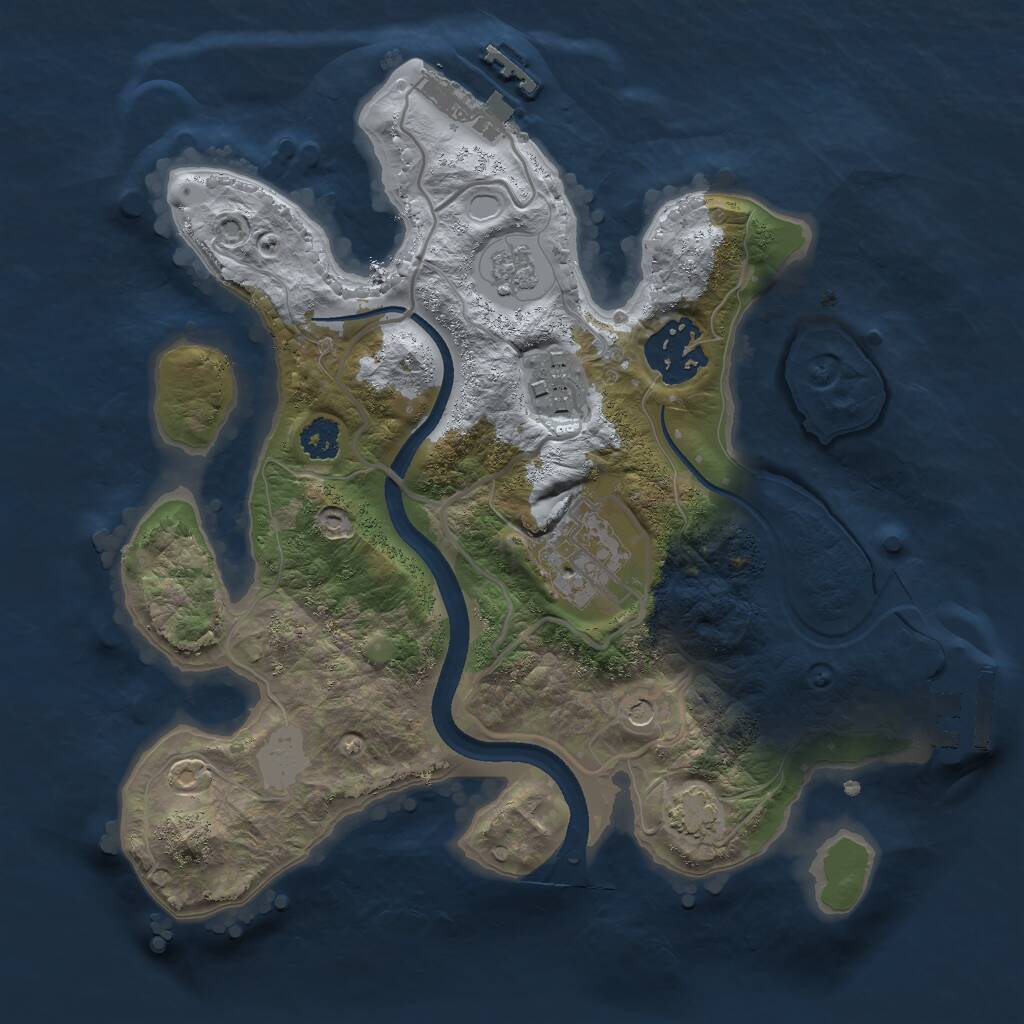 Rust Map: Procedural Map, Size: 2500, Seed: 50300, 9 Monuments