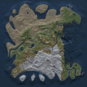 Thumbnail Rust Map: Procedural Map, Size: 4000, Seed: 368064865, 16 Monuments