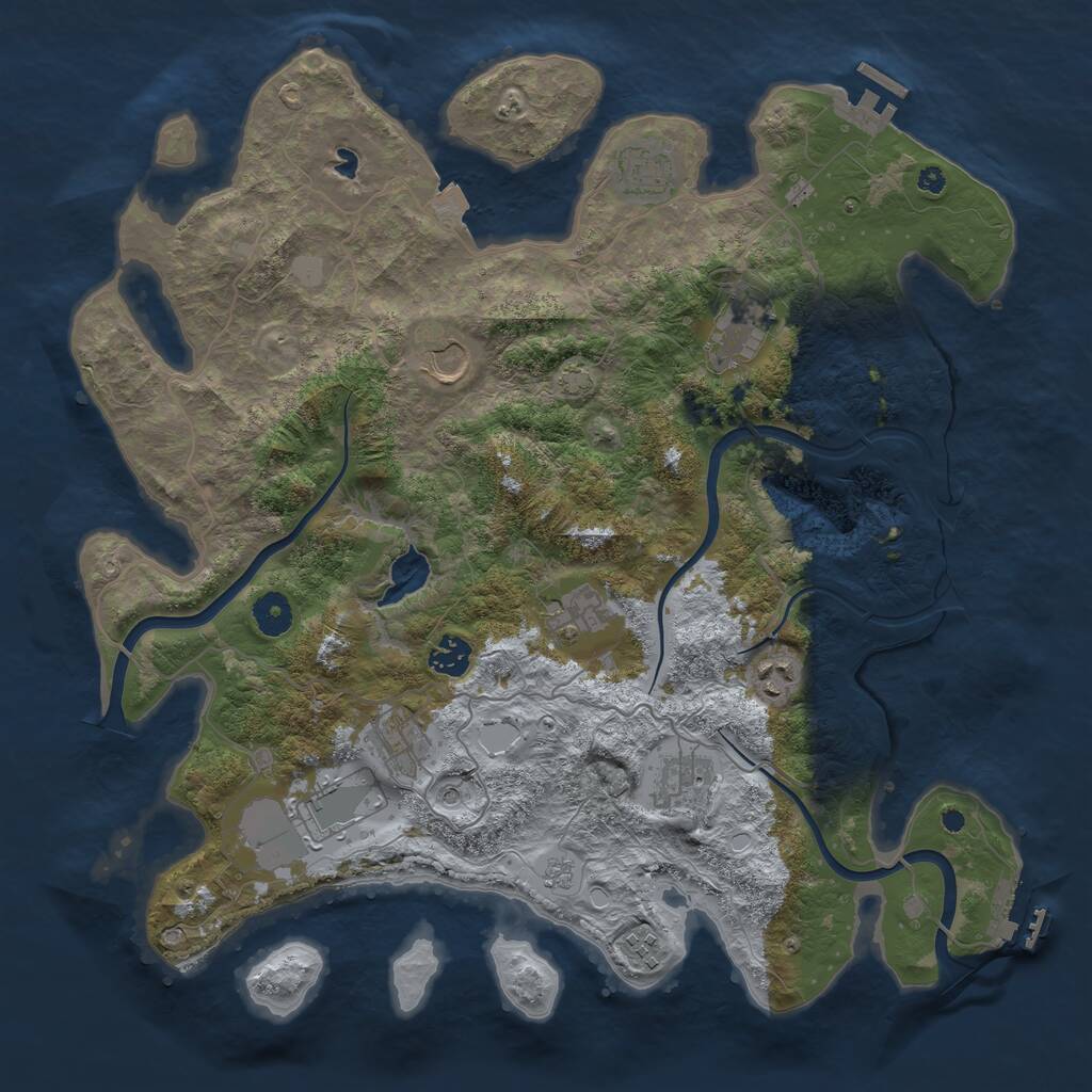 Rust Map: Procedural Map, Size: 4000, Seed: 368064865, 16 Monuments