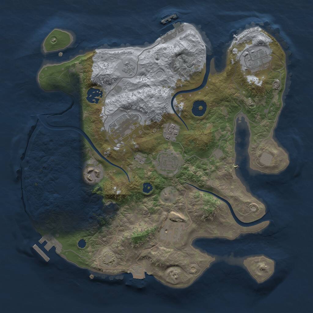 Rust Map: Procedural Map, Size: 3000, Seed: 1940093252, 13 Monuments