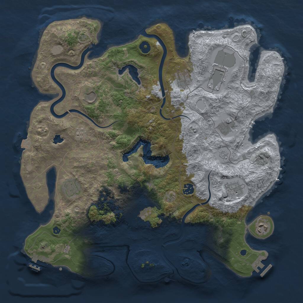 Rust Map: Procedural Map, Size: 4000, Seed: 283790462, 16 Monuments