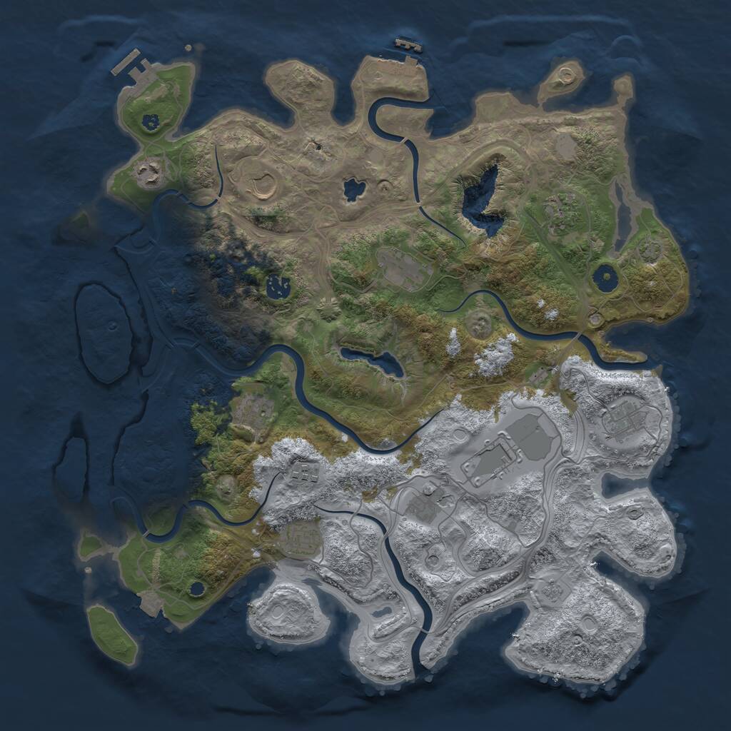 Rust Map: Procedural Map, Size: 4250, Seed: 96439942, 17 Monuments