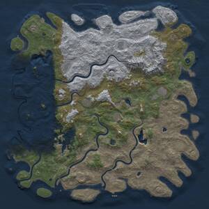 Thumbnail Rust Map: Procedural Map, Size: 6000, Seed: 1164431370, 17 Monuments
