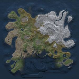 Thumbnail Rust Map: Procedural Map, Size: 3500, Seed: 1046921543, 15 Monuments