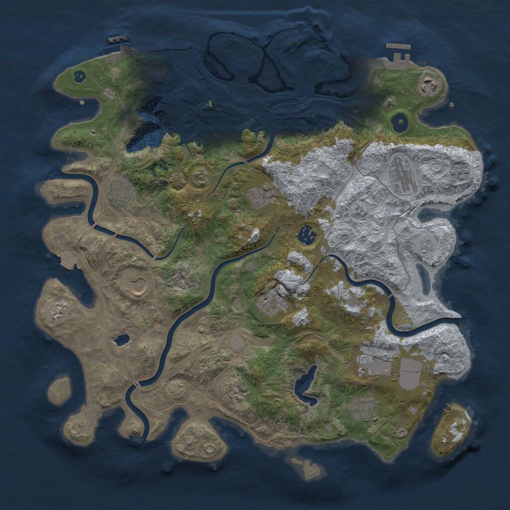 Rust Map: Procedural Map, Size: 4250, Seed: 897238648, 17 Monuments