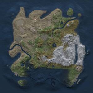 Thumbnail Rust Map: Procedural Map, Size: 3500, Seed: 9112001, 14 Monuments
