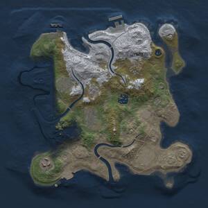 Thumbnail Rust Map: Procedural Map, Size: 3000, Seed: 100607972, 12 Monuments