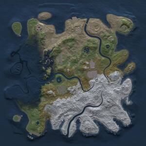 Thumbnail Rust Map: Procedural Map, Size: 3800, Seed: 1929208, 14 Monuments