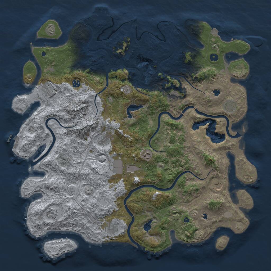 Rust Map: Procedural Map, Size: 5000, Seed: 445643574, 17 Monuments