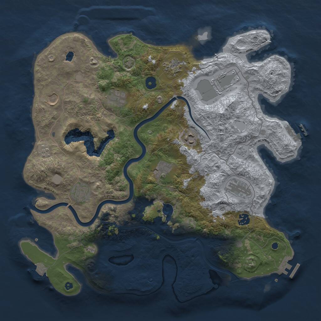 Rust Map: Procedural Map, Size: 4000, Seed: 1880832931, 16 Monuments