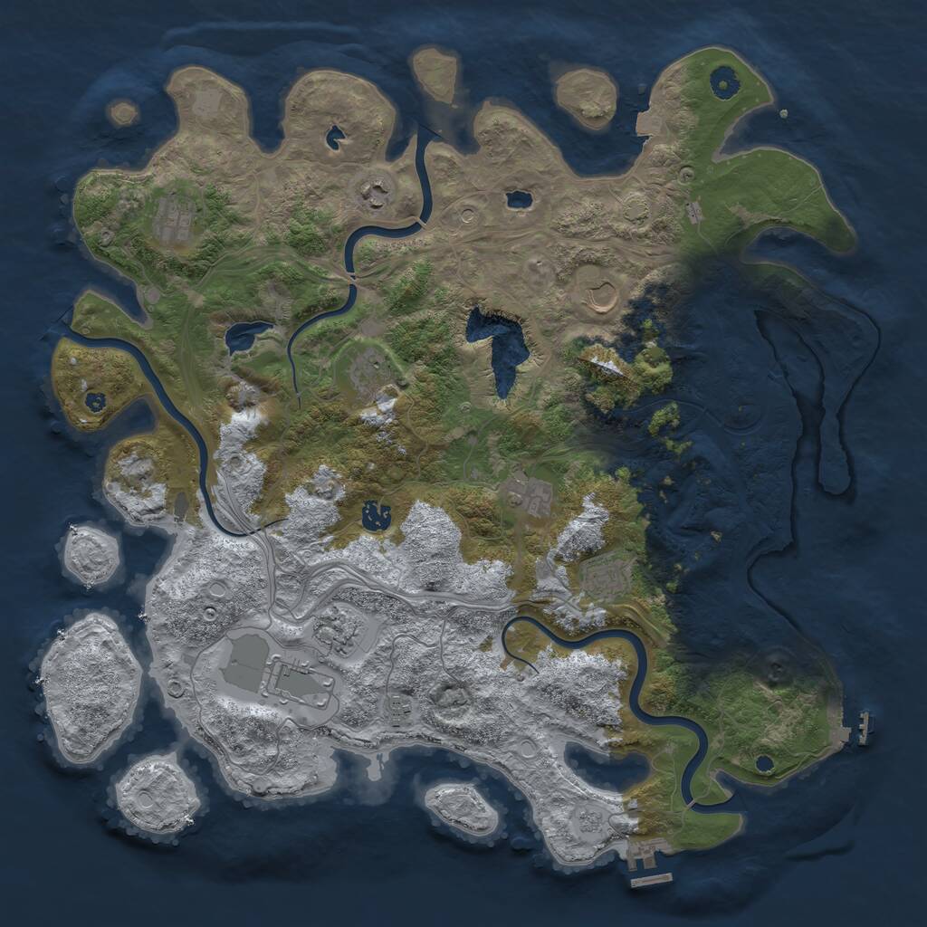 Rust Map: Procedural Map, Size: 4500, Seed: 1923533444, 16 Monuments