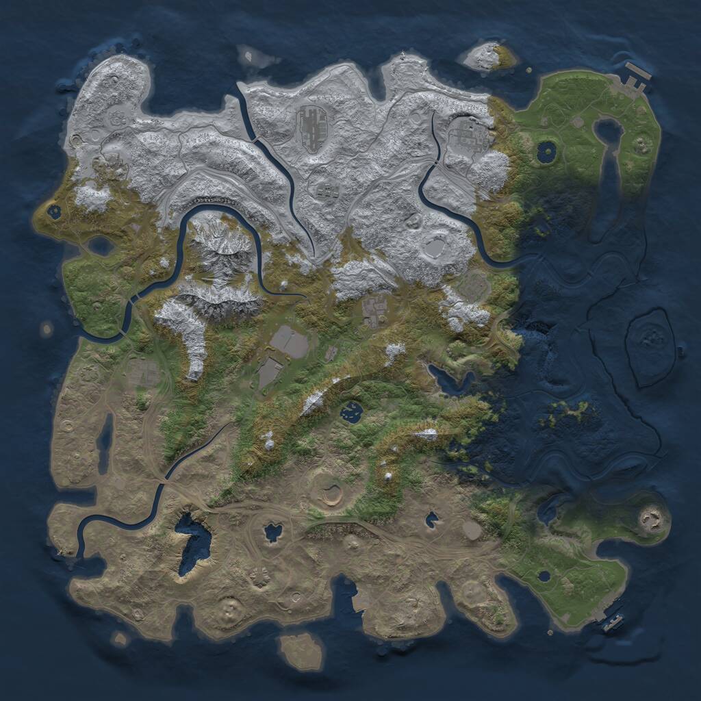 Rust Map: Procedural Map, Size: 5000, Seed: 1965267487, 17 Monuments