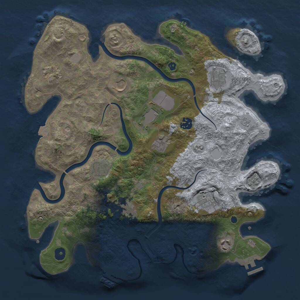 Rust Map: Procedural Map, Size: 3750, Seed: 1859945858, 17 Monuments