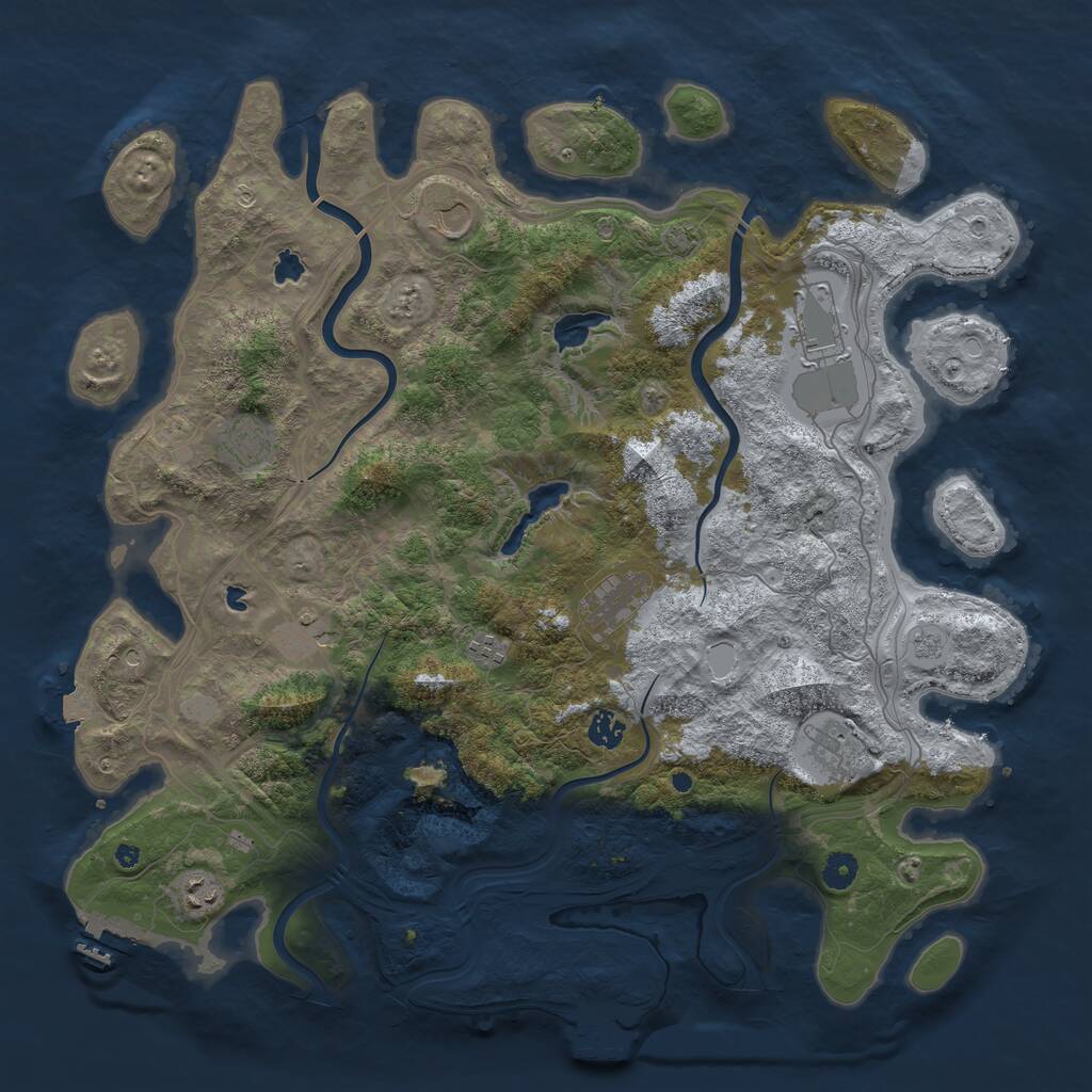 Rust Map: Procedural Map, Size: 4500, Seed: 1741518653, 15 Monuments