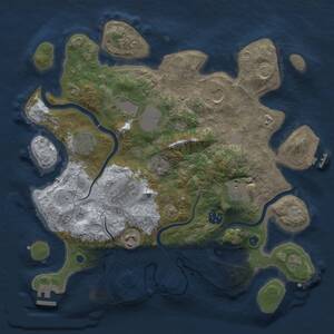 Thumbnail Rust Map: Procedural Map, Size: 3500, Seed: 2117905747, 14 Monuments