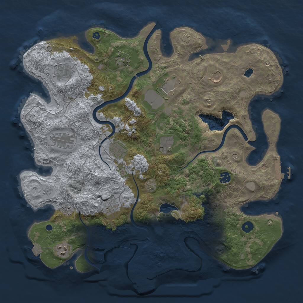 Rust Map: Procedural Map, Size: 4000, Seed: 103176297, 17 Monuments