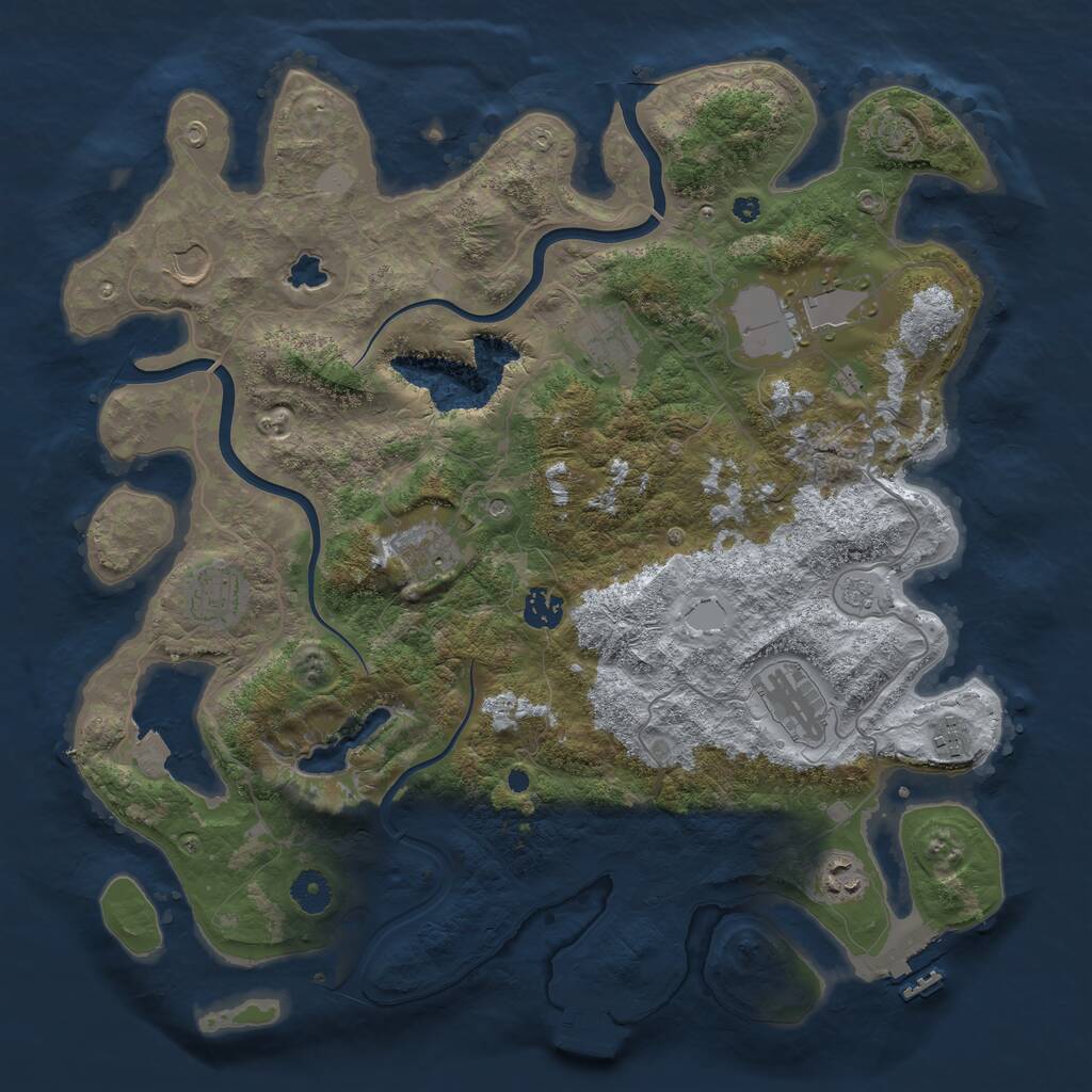 Rust Map: Procedural Map, Size: 4000, Seed: 8888877, 15 Monuments