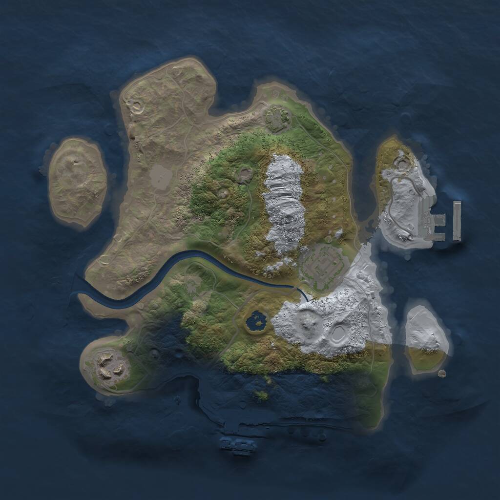 Rust Map: Procedural Map, Size: 2500, Seed: 1660022677, 6 Monuments