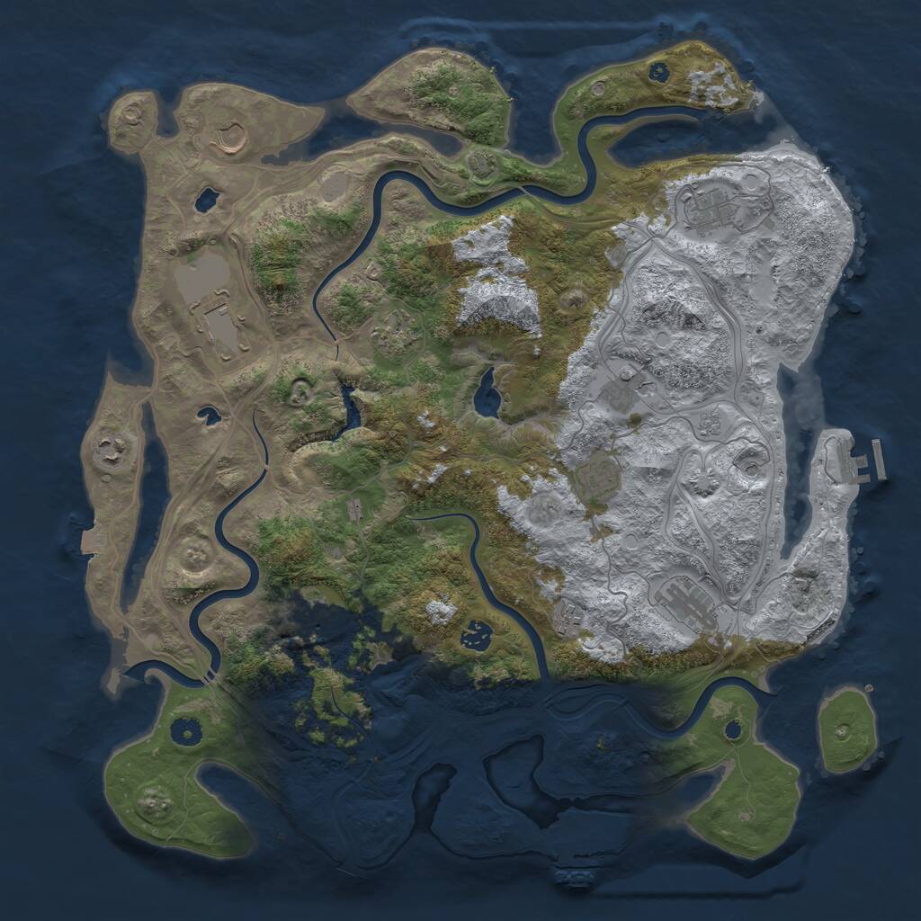 Rust Map: Procedural Map, Size: 4500, Seed: 790697762, 17 Monuments
