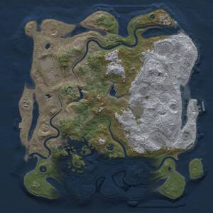Thumbnail Rust Map: Procedural Map, Size: 4500, Seed: 790697762, 17 Monuments
