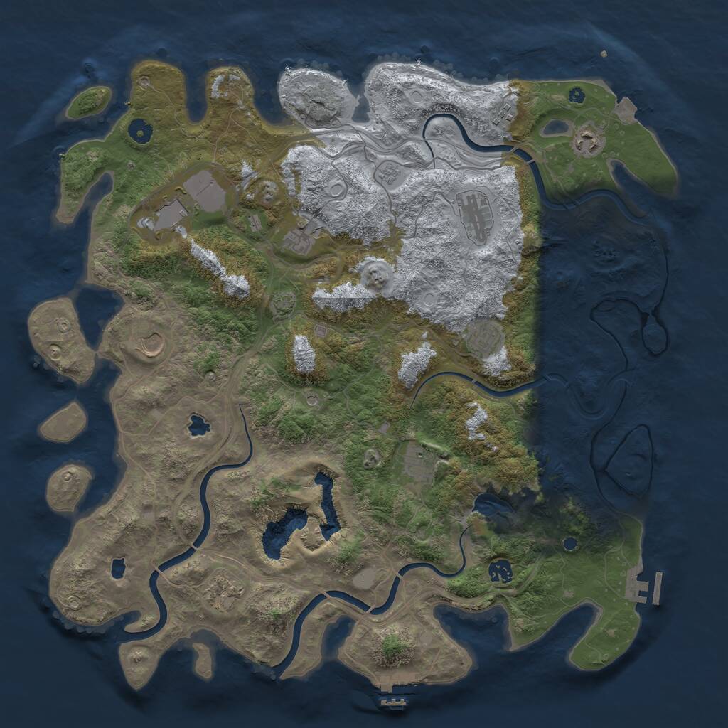 Rust Map: Procedural Map, Size: 4500, Seed: 65365389, 16 Monuments