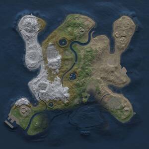 Thumbnail Rust Map: Procedural Map, Size: 3000, Seed: 1075465835, 12 Monuments