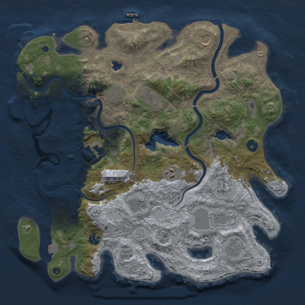 Rust Map: Procedural Map, Size: 4000, Seed: 1321313, 17 Monuments