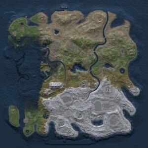 Thumbnail Rust Map: Procedural Map, Size: 4000, Seed: 1321313, 17 Monuments