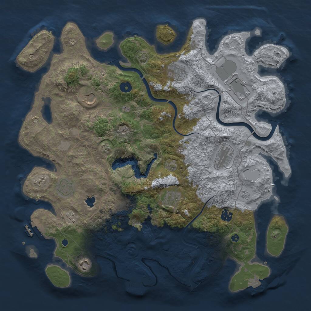 Rust Map: Procedural Map, Size: 4000, Seed: 1551977928, 15 Monuments