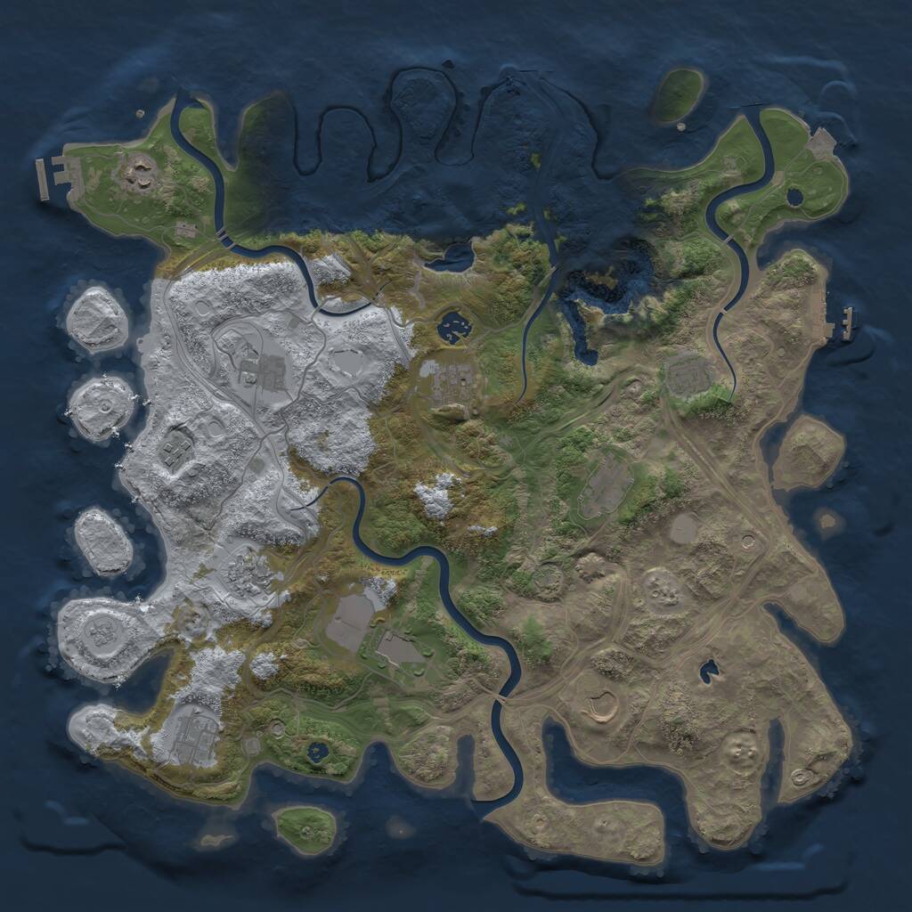 Rust Map: Procedural Map, Size: 4400, Seed: 1766538793, 17 Monuments