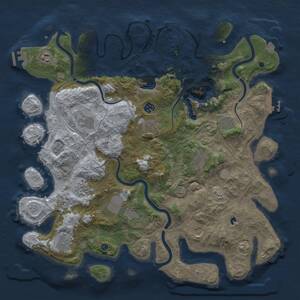 Thumbnail Rust Map: Procedural Map, Size: 4400, Seed: 1766538793, 17 Monuments