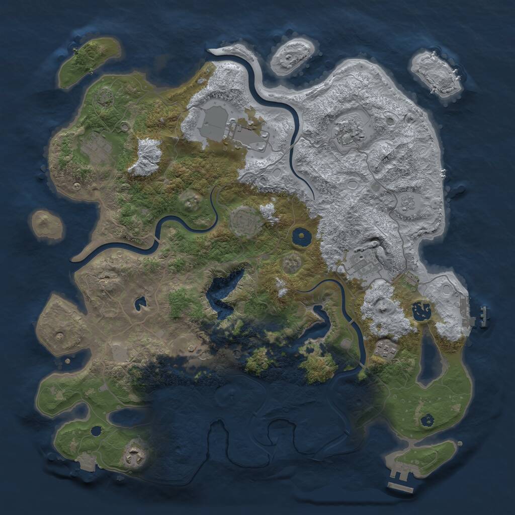 Rust Map: Procedural Map, Size: 4000, Seed: 772688602, 15 Monuments